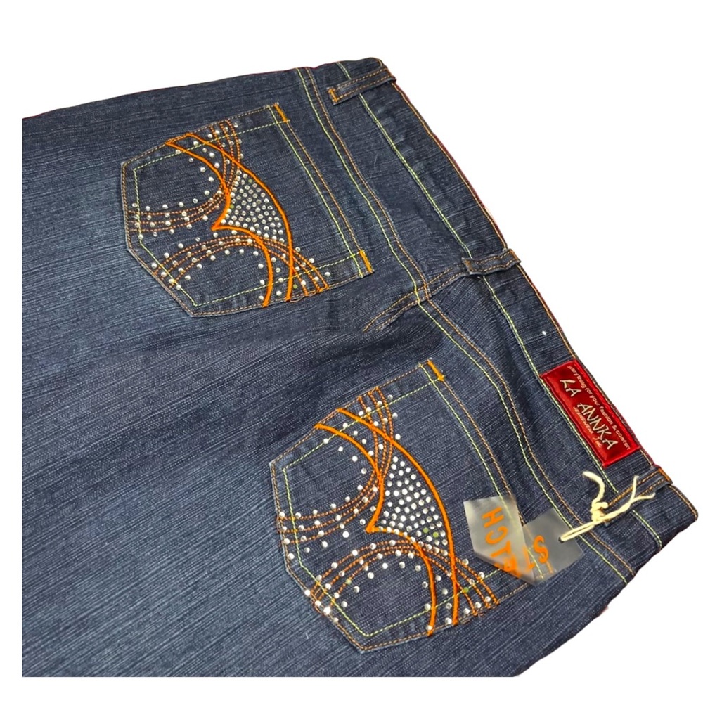 LA Annka Y2K Studded Flare/Boot Cut Dark Wash denim Jeans